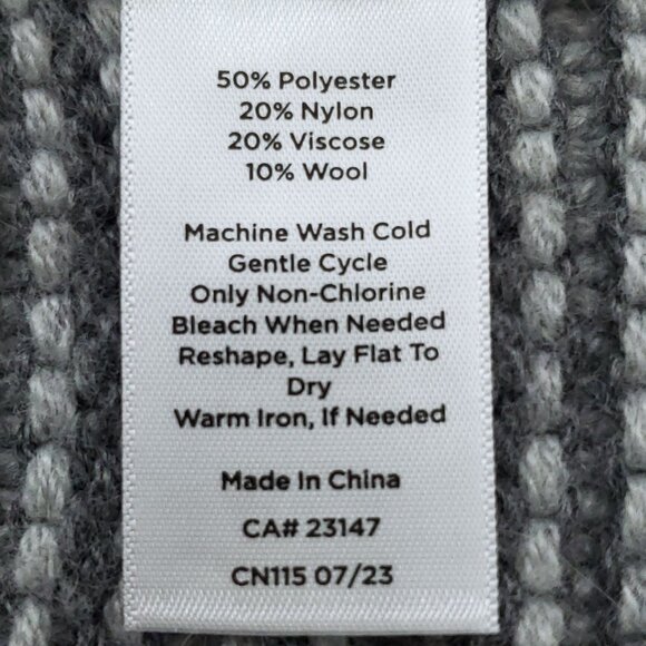 Haven Well Within Mock Turtleneck Ottoman Stitch Wool Blend Pullover Sweater L - Picture 11 of 12